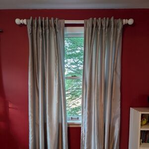 Curtain panels/drapes, 2 pair, silver/gray